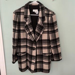 Vintage Henri Bendel Wool & Mohair Plaid Blazer